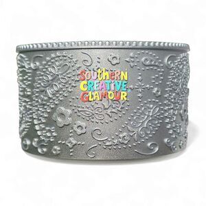✨ Silver Shimmer Paisley Silicone Tumbler Boot | Fits 20oz, 30oz, 40oz Cups ✨
